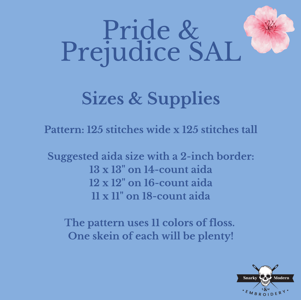 Hand-Dyed Aida Only: Pride and Prejudice Stitch-Along