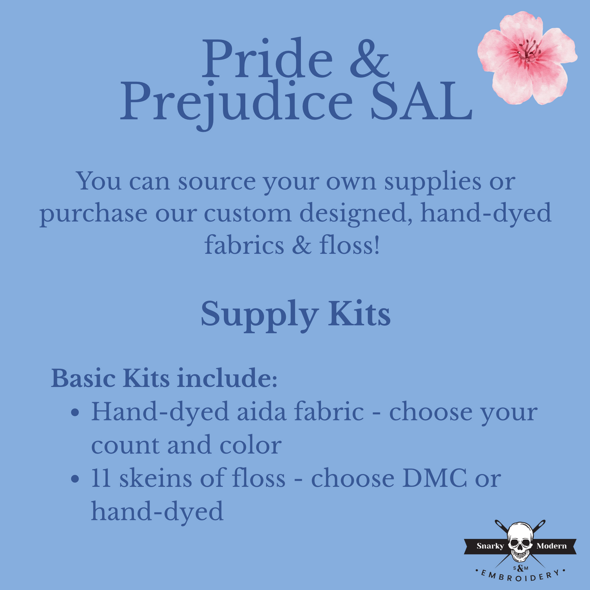 Deluxe Kit with Dyed Floss: Pride and Prejudice Stitch-Along