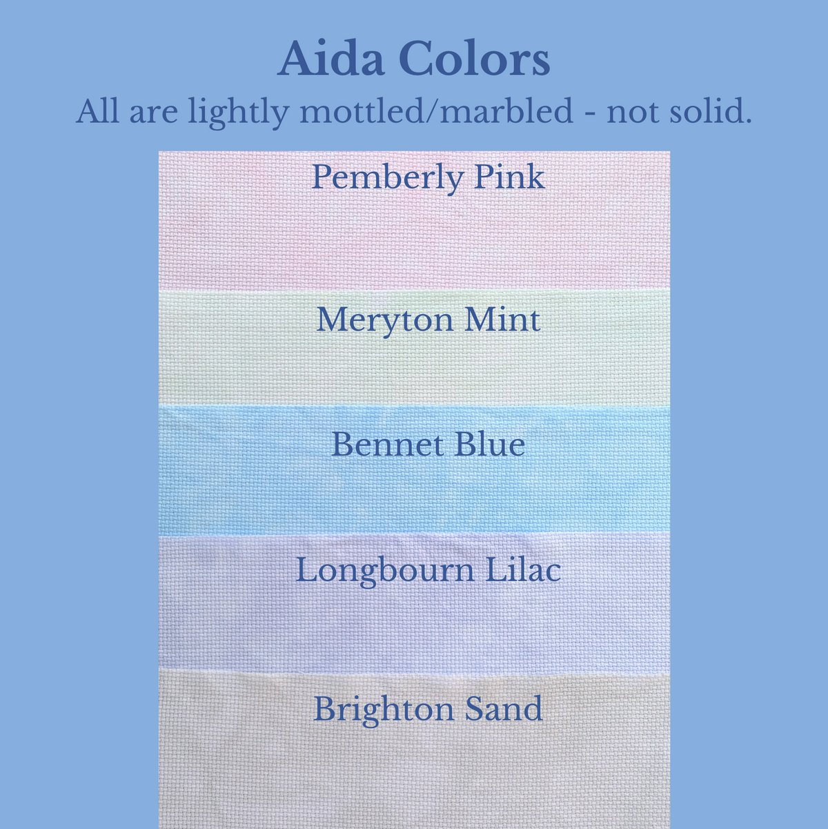 Hand-Dyed Aida Only: Pride and Prejudice Stitch-Along